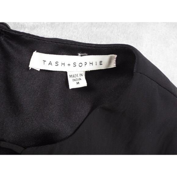 TASH SOPHIE Dress Womens Medium Black Layered Midi Keyhole Party Dancing NWOT - Picture 7 of 8